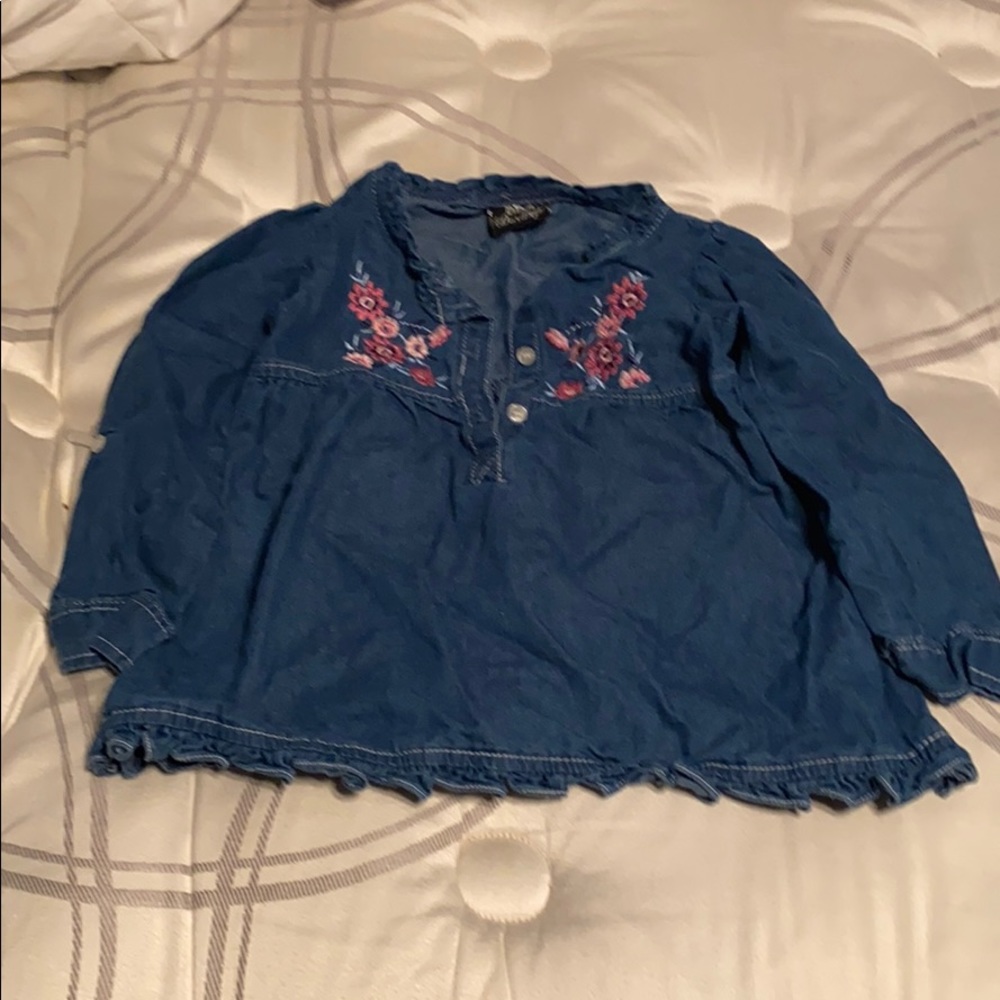 Little Girls Blue Jean Shirt